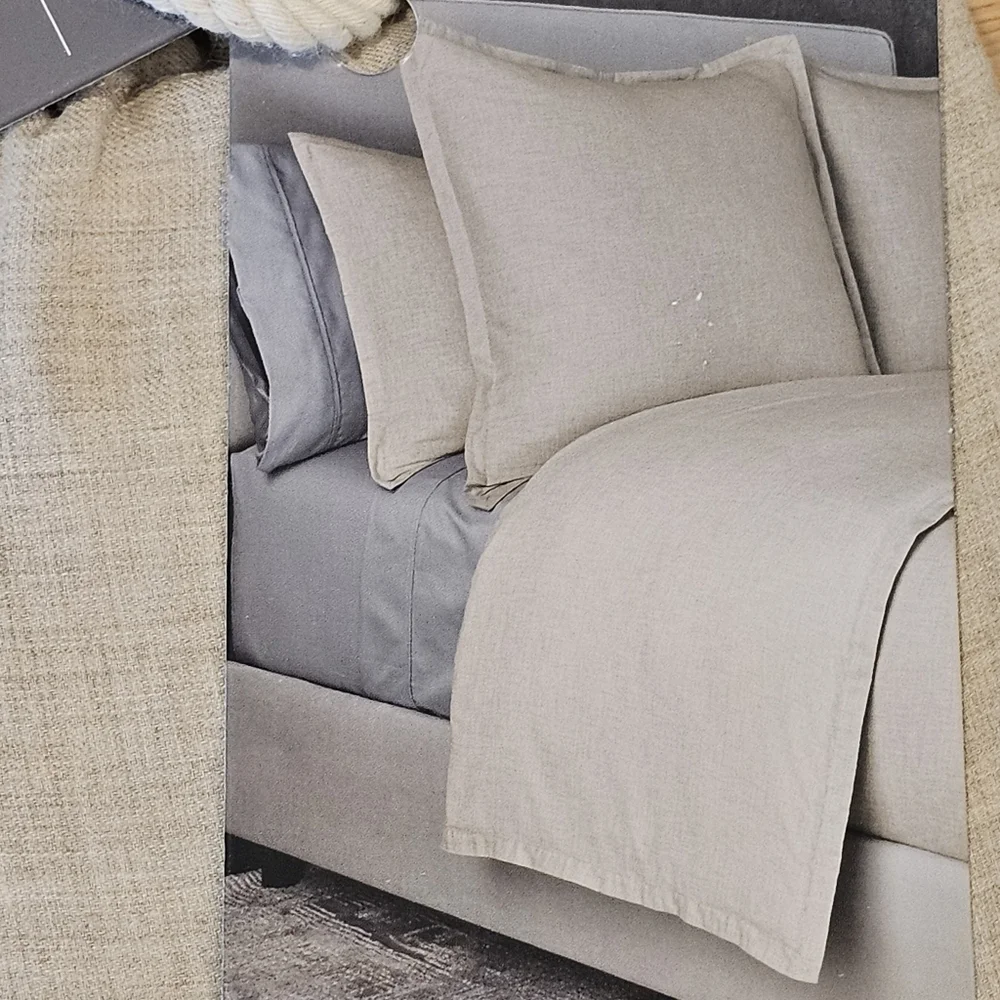 The Threadery Luxe Cotton Cashmere Euro Sham Oatmeal 26